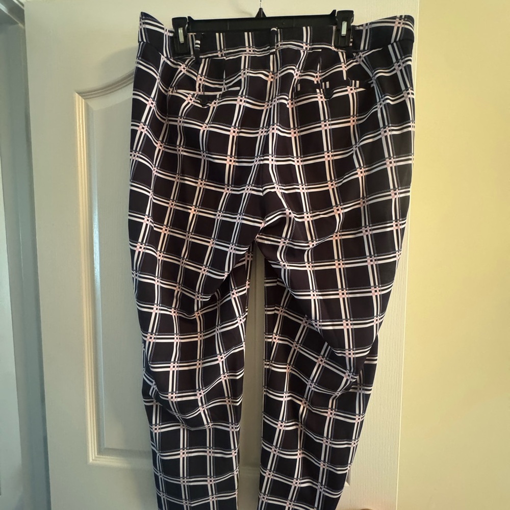 Eloquii Black and White Checkered Women’s Dress Pants